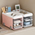 LETURE Cute Desk Organizer with drawers, Plastic Desktop Storage for Business Card/Pen/Pencil/Mobile Phone/Stationery Holder Box, Desktop Organize...