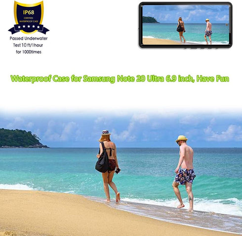 Compatible with Note 20 Ultra Waterproof Case, IP68 Underwater Dirtproof Shockproof Built in Screen Protector Full Body Protective Cover for Samsu...