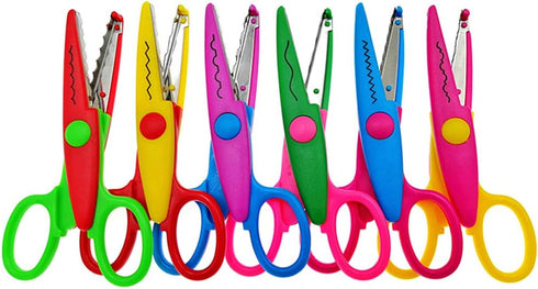 Lacework Wavy Paper Edger Scissors Pinking Shears Set for Handcraft Works(6pcs,Different Cutting Effects)...