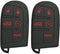 Qty(2) 5Btn Smart Key Fob Cover Case Protector for Jeep Grand Cherokee Renegade Chrysler 300 Dodge Durango Charger Challenger Journey Fiat Remote...