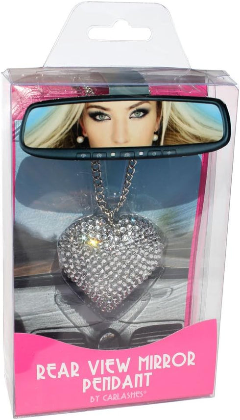 1201HE Clear Rear View Mirror Pendant Heart...