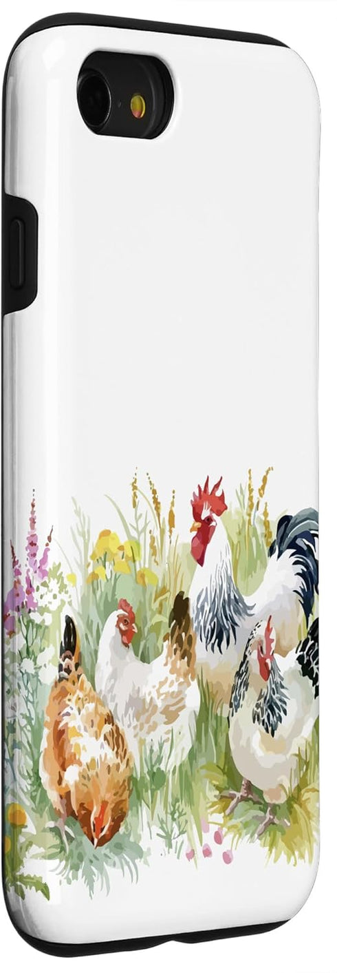 iPhone SE (2020) / 7 / 8 Cute Chicken Farm Animal Watercolor Farm Lover Case...