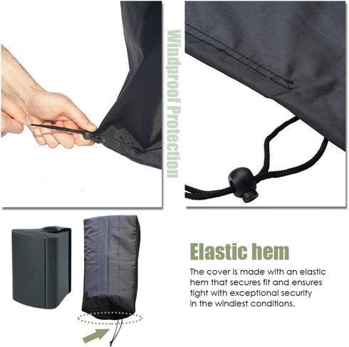Outdoor Speaker Cover Weatherproof Outdoor Wall Mounted Speaker Cover Waterproof Speaker Protection Cover for Winter with Windproof Elastic Hem 2 ...