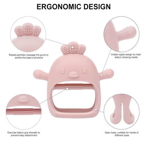 Baby Teething Toys, Soft Silicone Baby Teether Toys for 0-6 Months, Anti-Drop Hand Wrist Wearable Teether, Chew Toys for Sucking Needs, Baby Mitte...
