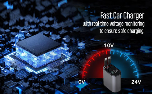 Retractable Phone Charger - Fast Car Charger USB C - Retractable Phone Charger 4 in 1 Retractable Car Charger - Retractable Charger for Apple and ...