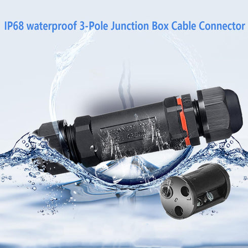PENGLIN 5PCS Waterproof IP68 3-Pole Junction Box Cable Connector, 3 PIN Wire Connector Ø 4-12 mm for Outdoor Underground Cable, Junction Box, Stre...