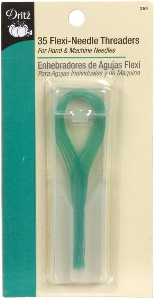 Dritz 254 Flexi Needle Threaders, Green, 5.75 x 2.88 x 0.5 (35-Count)...