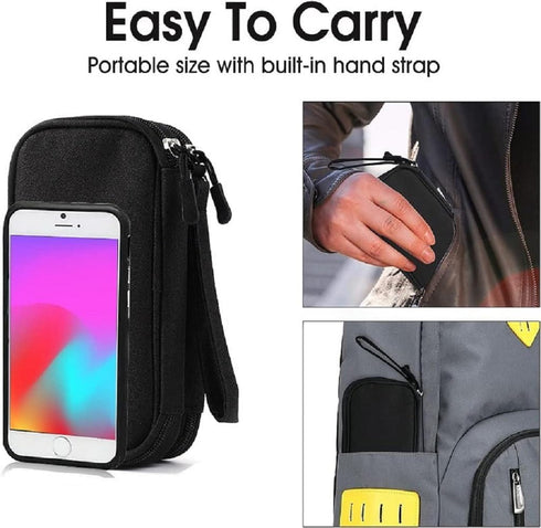 Electronic Organizer Bag, Waterproof Portable Travel Cable Storage Bag, Multifunctional Cord Storage Case for USB Drive, Dard Drive, Power Bank, C...