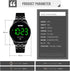 Touch Screen Digital LED Watch Green Highlight Backlight Stainless Steel WatchBand Waterproof Casual Sport Mens Womens Boys Watch...