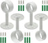 4Pcs Shower Curtain Closet Rod Holder 1'' & 1-1/4'' Ceiling Mount Pipe Flange Socket, Stainless Steel Curtain Rod Brackets, White...