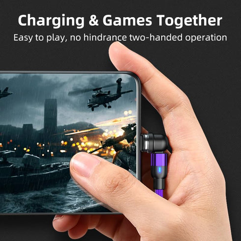Magnetic Charging Cable, 540 ° Rotating Magnetic Phone Charging Cable with LED Light, 3-in-1 Nylon Woven Magnetic Phone Charger, Compatible with T...