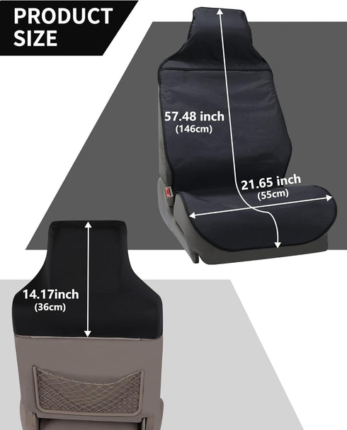 Waterproof Car Seat Cover Protector Universal Fit Front Seat Covers Non-Slip Bottom Sweatproof and Easy to Clean Automotive Accessories for Pickup...