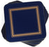 Pimpernel Classic Midnight Blue Coasters - Set of 6, Heat & Stain Resistant Square Coasters with Durable Cork Backing - 4 Inch Drinkware Pads for ...