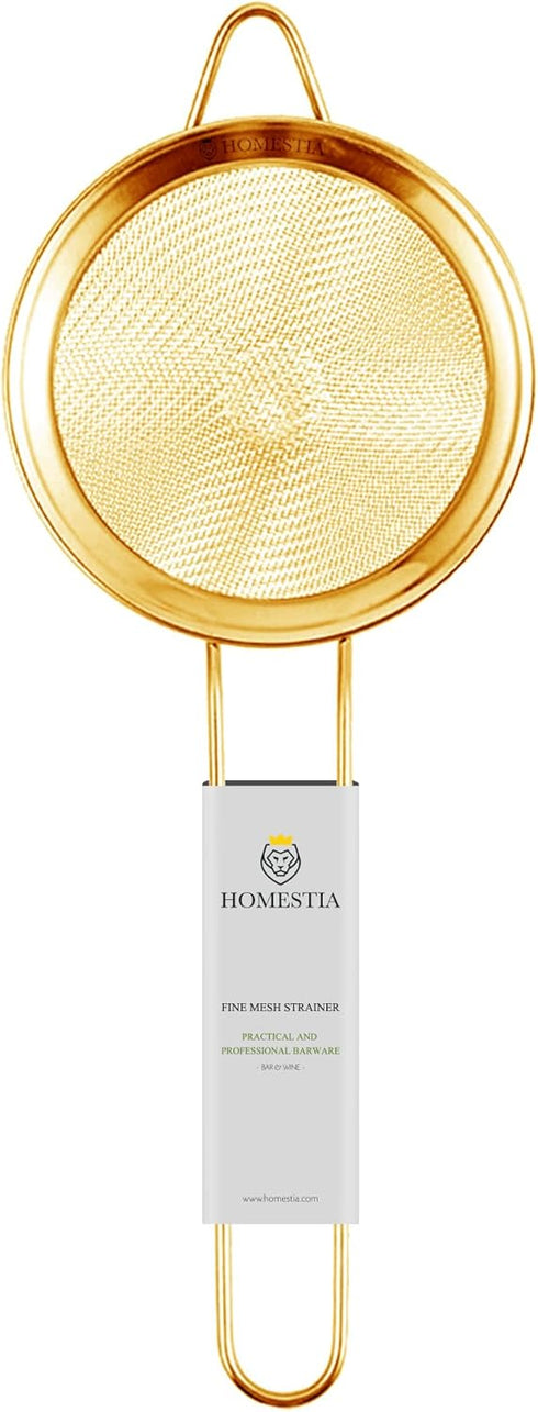 Homestia Fine Mesh Strainer for Kitchen, 304 Stainless Steel Sieve Sifters Cocktail Strainer for Food, Tea, Oil, Noodles, Coffee, Juice, Flour, Fr...