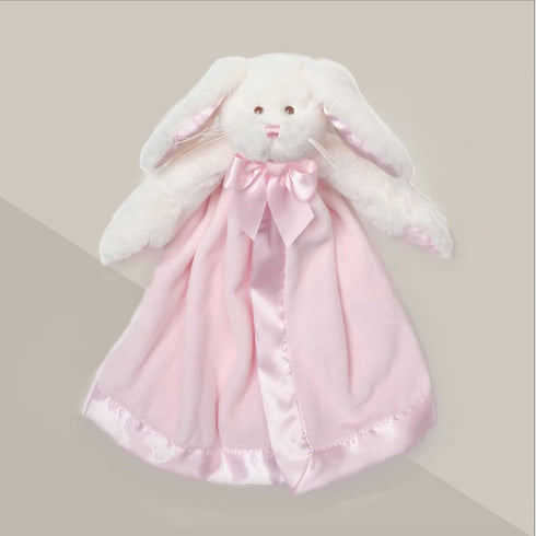 Bearington Baby Bunny Snuggler - 15 Inch Pink Rabbit Plush Stuffed Animal Security Blanket Lovey for Babies - Bunny Lovey Plush Blanket...