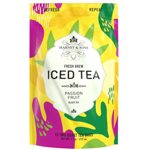 Harney & Sons Passion Fruit Iced Tea, Fresh Brew, 15 Count, Brews 2 Quarts...