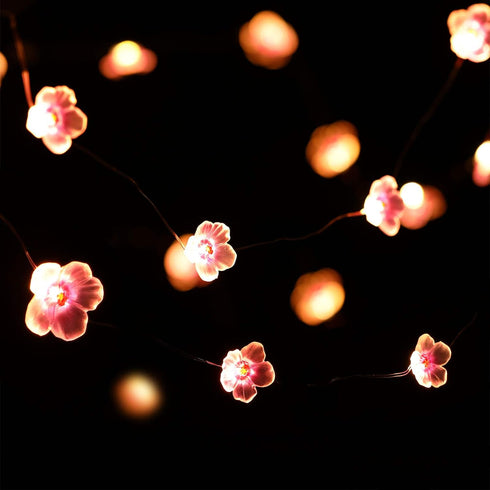 Mudder 2 Pieces Cherry Blossom Lights LED Flower String Light Blossom Decor Battery Wire Fairy LED Garland for Birthday Wedding Bedroom Party Deco...