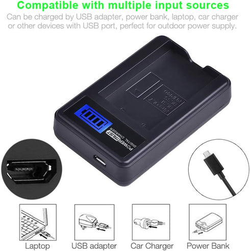 2Pack PS-BLS1 BLS 1 BLS1 BLS-1 Li-ion Batteries and LCD USB Charger for Olympus E-PL1 E-P1 E-P2 EP3 EPL3 Evolt E400 E410 E420 E450 E620...