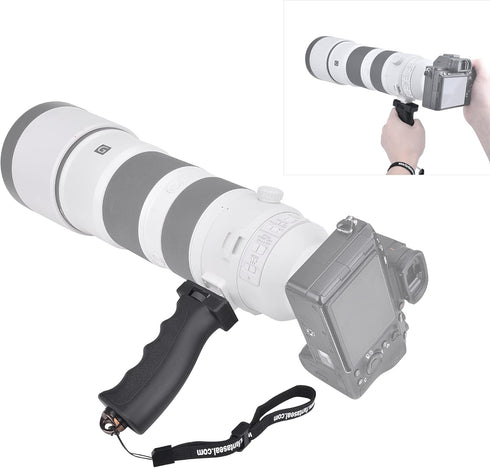 Universal Ergonomic DSLR Mirrorless Camera Camcorder Monocular Hand Grip Stabilizer, Portable Handheld Selfie Stick, Long Focus Lens Video Light H...