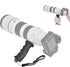 Universal Ergonomic DSLR Mirrorless Camera Camcorder Monocular Hand Grip Stabilizer, Portable Handheld Selfie Stick, Long Focus Lens Video Light H...