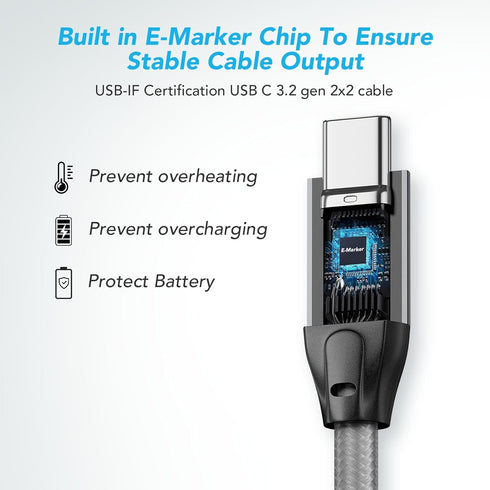 ULT-WIIQ USB C to USB C Cable Fast Charging 240W PD 3.1 High Speed 20Gbps Data Transfer USB C 3.2 Gen 2x2 Cable 4K@60Hz USB C Monitor Cable USB Ty...