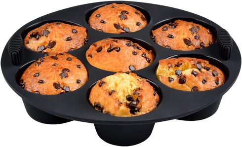 Silicone Muffin Pan for Air Fryer,Oven,Instant Pot 8.4inch Reusable BPA Free Silicone Baking Molds 1-Pack...
