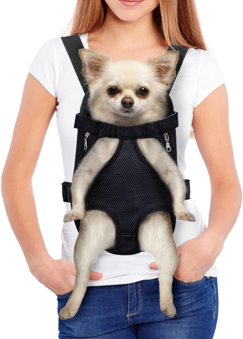 Nobleza Dog Carrier Backpacks, Adjustable Dog Front Carrier Legs Out Easy-Fit Pet Carrier Backpack for Traveling Hiking Camping for Small Dogs Cat...