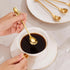 6-Inch Tulip/Rose Handle Gold Small Coffee Spoons Set, 6 Pieces, Stainless Steel...