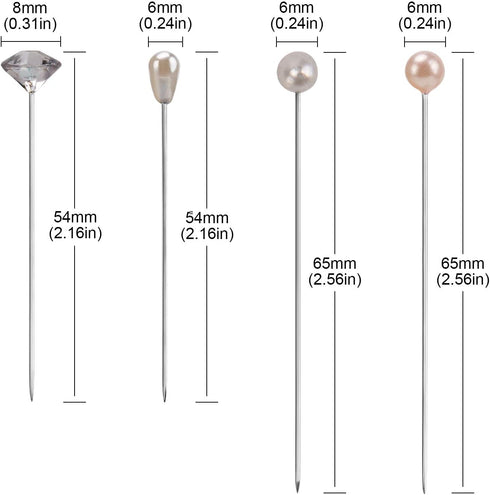 AIEX Pearl Head Pins Sewing Pin Corsages Pins Straight Head Pins for Sewing Banquet Wedding Party Anniversary Decorations (320pcs)...