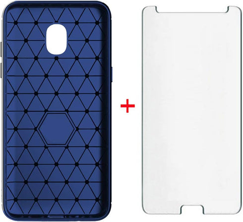 Phone case for Samsung Galaxy J7 Star J7 Refine J7 2018 J7V V 2nd Gen J737V with Tempered Glass Screen Protector Slim Thin Accessories Protective ...