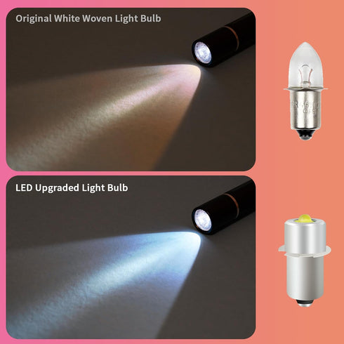 LED Upgrade Flashlight Bulb DC4-24V 3V-6V 4.5v 6V 12V 18V 3W P13.5S Led Conversion kit for Ryobi Milwaukee Craftsman Lamp Upgrade LED Bulb Replace...