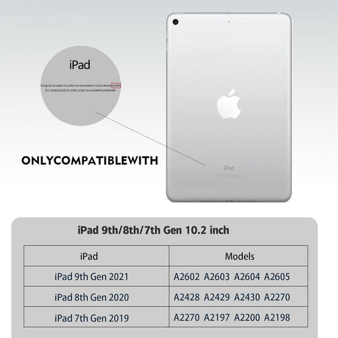 360 Degree Rotating Case for iPad 10.2 Inch 9th/7th/8th Generation, Multi-Angle Viewing Protective Soft Cover for Apple iPad 9/7/8 Gen, Auto Sleep...