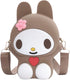 Cartoon Small Crossbody Bag for Teen girls Silicone Bunny Rabbit Purse Handbag Kids Waterproof Shoulder Bag...