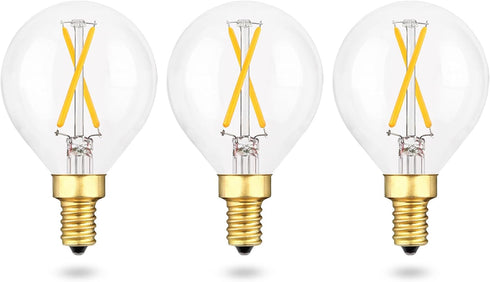 3-Pack G16.5 LED Bulb, Dimmable E12 Edison Bulb, 25W Equivalent, 3000K Soft Warm White, 200lm, 2W, for Chandelier, Ceiling Fan Light Bulbs...