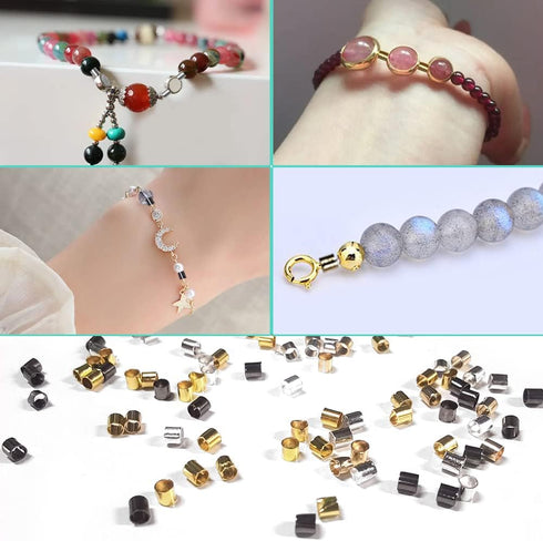 Bead Crimping Pliers and Tube Crimp Beads, lyfLux 1000 Pieces Jewelry Crimp Beads with Jewelry Bead Crimping Pliers for Jewelry Beading Making Sup...