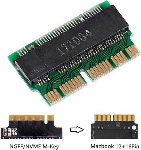 JSER 12+16pin 2014 2015 to M.2 NGFF M-Key AHCI SSD Convert Card Compatible for A1493 A1502 A1465 A1466...