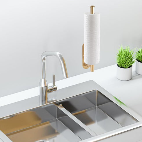Paper Towel Holder Under Cabinett Countertop Wall Mount for Kitchen Bathroom Pantry Sink Countertop Counter,SUS304 Stainless Steel PaperTowel Rack...