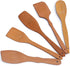 Nonstick Wooden Spoons For Cooking – 5 European Premium Spoons Set - 100% Healthy and Natural Wooden Spatula – Long Handled, Strong, Durable, Soli...