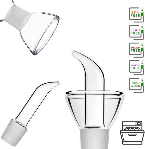 HAIZEEN 17oz/500ml Clear Glass Olive Oil Dispenser Bottle - Oil and Vinegar Cruet with Non Drip Pourers and NO Funnel Needed - Olive Oil Carafe De...