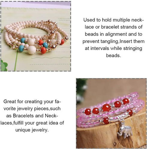 PH PandaHall 2700pcs Round Spacer Beads Smooth Beads 2.4/3/4/5/6mm Tiny Metal Brass Beads Loose Beads Waist Beads for Layered Bracelet Necklace Je...