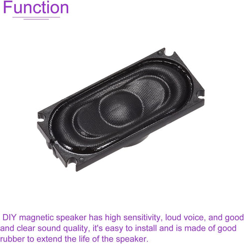 DMiotech 2 Pack 1W 8 Ohm 16mm X 36mm DIY Magnetic Speaker Square Type Internal Replacement Loudspeaker for Laptop Black......