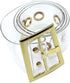 ANKOMINA Women Fashion Holographic Clear Wide Belt Transparent PVC Metal Buckle Waist Belt Waistband Cinch Dress Belt...