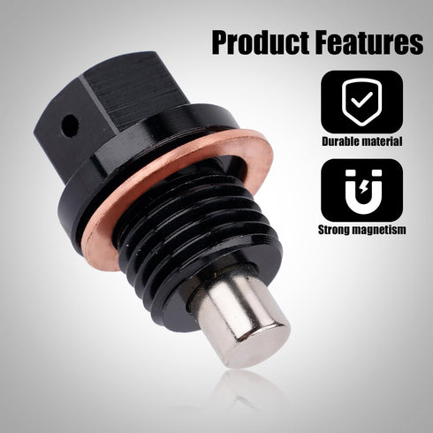 M14x1.5 Magnetic Oil Drain Plug with 4pcs Oil Drain Plug Washer, Aluminum Alloy Oil Pan Drain Plug for Most Ford Honda Mazda and More Vehicles...