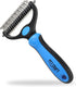 Pet Craft Supply Dog Grooming Rake Undercoat Brush 2-in-1 Pet Deshedding Dematting Detangler Tool with Double Sided Metal Comb Head for Cats and D...