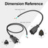 QTEATAK Male and Female Connector Extension Cord 125V 15A 2-Pole 3-Wire 50cm Female Connector and 100cm Male Straight Blade Plug with AWG14 Cables...