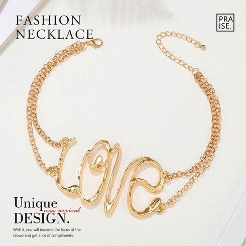 Jovono Love Choker Necklace Gold Collar Necklaces Letter Statement Necklace Chain for Women...