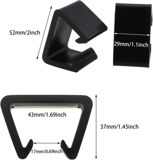 6pcs Outdoor Furniture Clips Patio Sofa Clips Black Plastic Chair Fasteners Connect Outdoor Couch Patio Furniture Inner Width 1.69"...