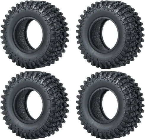 4PCS 1.0" Crawler Tires Rubber Wheel Tires Set for 1/24 Axial SCX24 90081 AXI00001 AXI00002 AXI00005 AXI00006 RC Crawler Car (50mm)...