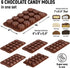 Chocolate Molds Silicone - Set of 6 (with Free Recipes eBook) - Non-Stick & Food Grade Candy Molds for Chocolate, Jelly Candies, Truffles, Bath Me...