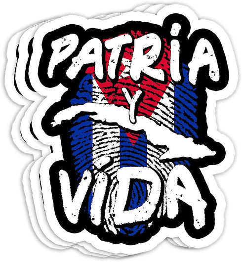 Patria Y Vida Cuba Cuban Freedom Movement Se Acabo Gift Decorations - 4x3 Vinyl Stickers, Laptop Decal, Water Bottle Sticker (Set of 3)...